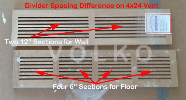 Horizontal Linear Bar Wood Grille Divider Example