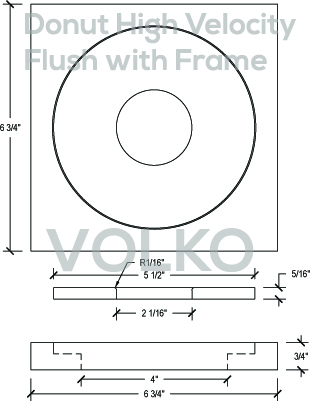 Round Open Flush WITH Frame High Velocity Wood Vent Cover