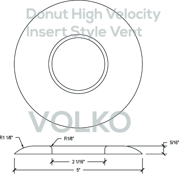 Round Open Insert High Velocity Wood Vent Cover