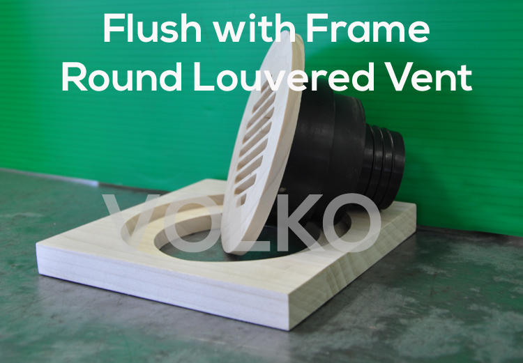 Round Louvered High Velocity Wood Vent Cover WITH Coupler