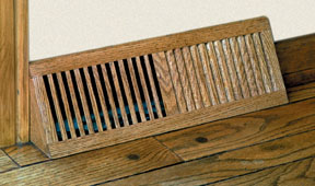 stained oak base vent