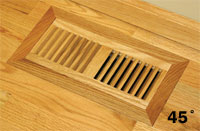 Flush WITH Frame Wood Floor Vent with 45 degree Corners